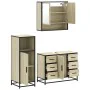 Set de muebles de baño 3 pzas madera contrachapada roble Sonoma von , Badezimmermöbel - Ref: Foro24-3300991, Preis: 248,11 €,...