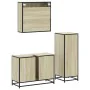 Set de muebles de baño 3 pzas madera contrachapada roble Sonoma von , Badezimmermöbel - Ref: Foro24-3300991, Preis: 248,11 €,...