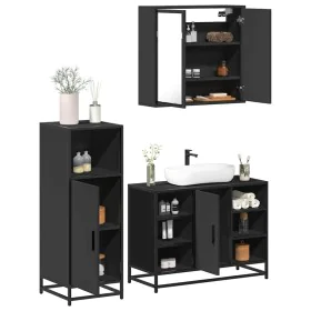 Juego de muebles de baño 3 pzas madera contrachapada negro von , Badezimmermöbel - Ref: Foro24-3300970, Preis: 230,20 €, Raba...