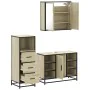 Set de muebles de baño 3 pzas madera contrachapada roble Sonoma von , Badezimmermöbel - Ref: Foro24-3301031, Preis: 228,10 €,...