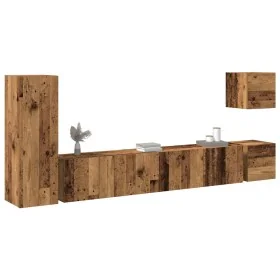 Conjunto de mueble de TV 5 piezas montado la pared madera vieja by , TV Furniture - Ref: Foro24-3329199, Price: 157,28 €, Dis...