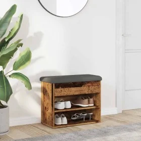 Banco zapatero madera de ingeniería madera vieja 62x32x50 cm by , Benches for halls and storage - Ref: Foro24-857629, Price: ...