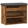 Banco zapatero madera de ingeniería madera vieja 62x32x50 cm by , Benches for halls and storage - Ref: Foro24-857629, Price: ...