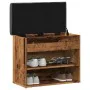Banco zapatero madera de ingeniería madera vieja 62x32x50 cm by , Benches for halls and storage - Ref: Foro24-857629, Price: ...