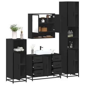 Juego de muebles de baño 4 pzas madera contrachapada negro von , Badezimmermöbel - Ref: Foro24-3301230, Preis: 462,60 €, Raba...
