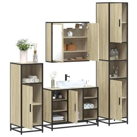 Juego de muebles de baño 4 pzas contrachapada roble sonoma von , Badezimmermöbel - Ref: Foro24-3301211, Preis: 395,07 €, Raba...