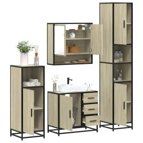 Juego de muebles de baño 4 pzas contrachapada roble sonoma von , Badezimmermöbel - Ref: Foro24-3301226, Preis: 412,42 €, Raba...
