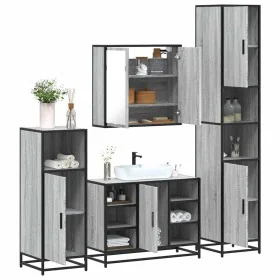 Set de muebles de baño 4 pzas madera contrachapada gris sonoma von , Badezimmermöbel - Ref: Foro24-3301213, Preis: 418,30 €, ...