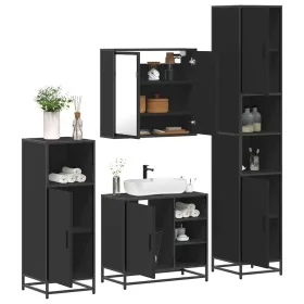 Juego de muebles de baño 4 pzas madera contrachapada negro von , Badezimmermöbel - Ref: Foro24-3301205, Preis: 427,57 €, Raba...