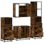 Set de muebles baño 4 pzas madera contrachapada roble ahumado von , Badezimmermöbel - Ref: Foro24-3301247, Preis: 291,89 €, R...