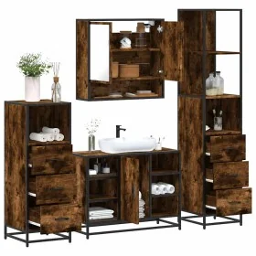 Set de muebles baño 4 pzas madera contrachapada roble ahumado von , Badezimmermöbel - Ref: Foro24-3301302, Preis: 314,49 €, R...