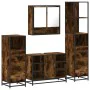 Set de muebles baño 4 pzas madera contrachapada roble ahumado von , Badezimmermöbel - Ref: Foro24-3301302, Preis: 313,63 €, R...