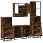 Set de muebles baño 4 pzas madera contrachapada roble ahumado von , Badezimmermöbel - Ref: Foro24-3301302, Preis: 313,63 €, R...