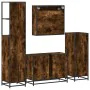 Set de muebles baño 4 pzas madera contrachapada roble ahumado von , Badezimmermöbel - Ref: Foro24-3301302, Preis: 313,63 €, R...