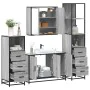 Set de muebles de baño 4 pzas madera contrachapada gris sonoma de , Muebles de baño - Ref: Foro24-3301253, Precio: 359,77 €, ...