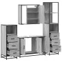 Set de muebles de baño 4 pzas madera contrachapada gris sonoma de , Muebles de baño - Ref: Foro24-3301253, Precio: 359,77 €, ...