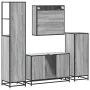 Set de muebles de baño 4 pzas madera contrachapada gris sonoma de , Muebles de baño - Ref: Foro24-3301253, Precio: 359,77 €, ...