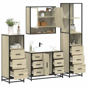 Juego de muebles de baño 4 pzas contrachapada roble sonoma von , Badezimmermöbel - Ref: Foro24-3301291, Preis: 418,59 €, Raba...