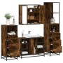 Set de muebles baño 4 pzas madera contrachapada roble ahumado by , Bathroom furniture - Ref: Foro24-3301272, Price: 312,30 €,...