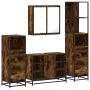 Set de muebles baño 4 pzas madera contrachapada roble ahumado by , Bathroom furniture - Ref: Foro24-3301272, Price: 312,30 €,...