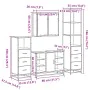 Set de muebles baño 4 pzas madera contrachapada roble ahumado by , Bathroom furniture - Ref: Foro24-3301272, Price: 312,30 €,...