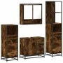 Set de muebles baño 4 pzas madera contrachapada roble ahumado de , Muebles de baño - Ref: Foro24-3301287, Precio: 328,50 €, D...