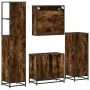 Set de muebles baño 4 pzas madera contrachapada roble ahumado de , Muebles de baño - Ref: Foro24-3301287, Precio: 328,50 €, D...