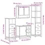 Set de muebles baño 4 pzas madera contrachapada roble ahumado de , Muebles de baño - Ref: Foro24-3301287, Precio: 328,50 €, D...