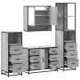 Set de muebles de baño 4 pzas madera contrachapada gris sonoma by , Bathroom furniture - Ref: Foro24-3301293, Price: 454,03 €...