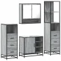 Set de muebles de baño 4 pzas madera contrachapada gris sonoma von , Badezimmermöbel - Ref: Foro24-3301298, Preis: 347,39 €, ...