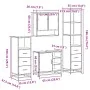Set de muebles de baño 4 pzas madera contrachapada gris sonoma von , Badezimmermöbel - Ref: Foro24-3301298, Preis: 347,39 €, ...