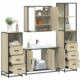 Juego de muebles de baño 4 pzas contrachapada roble sonoma von , Badezimmermöbel - Ref: Foro24-3301251, Preis: 331,27 €, Raba...