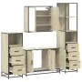 Juego de muebles de baño 4 pzas contrachapada roble sonoma by , Bathroom furniture - Ref: Foro24-3301251, Price: 330,97 €, Di...