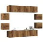 Conjunto de mueble de TV 8 piezas montado la pared madera vieja de , Muebles TV - Ref: Foro24-3328949, Precio: 251,98 €, Desc...