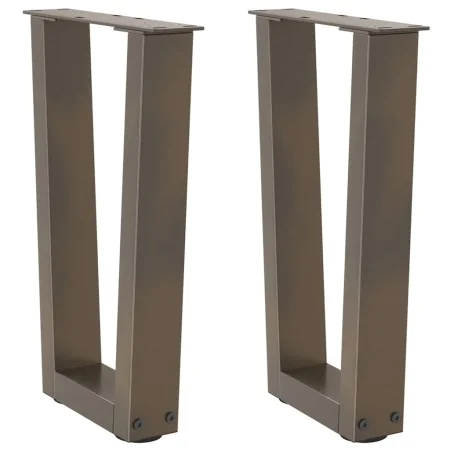 Patas para mesa de comedor forma de V 2 uds acero natural acero by , Table legs - Ref: Foro24-4012627, Price: 59,60 €, Discou...