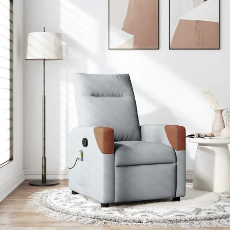 Sillón reclinable de masaje de tela gris claro by , Armchairs - Ref: Foro24-4104817, Price: 201,51 €, Discount: %