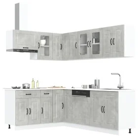 Mueble cocina Kalmar gris hormigón 11 pzas madera contrachapada von , Küchenschränke - Ref: Foro24-3314885, Preis: 674,09 €, ...