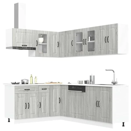 Mueble cocina Kalmar sonoma gris 11 pzas madera contrachapada de , Armarios de cocina - Ref: Foro24-3314887, Precio: 721,41 €...