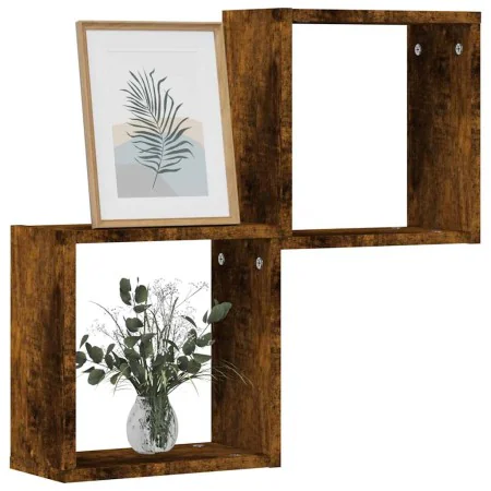 Estantes cubo de pared 2 unidades roble ahumado 30x15x30 cm de , Estantes y estanterías - Ref: Foro24-815879, Precio: 23,56 €...