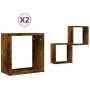 Estantes cubo de pared 2 unidades roble ahumado 30x15x30 cm de , Estantes y estanterías - Ref: Foro24-815879, Precio: 23,56 €...