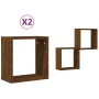 Estantes cubo de pared 2 unidades roble marrón 30x15x30 cm de , Estantes y estanterías - Ref: Foro24-815885, Precio: 23,26 €,...