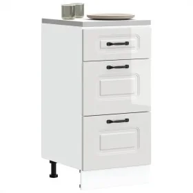 Mueble bajo cocina Kalmar madera ingeniería blanca alto brillo de , Armarios de cocina - Ref: Foro24-854242, Precio: 107,64 €...
