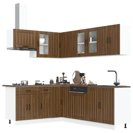 Mueble cocina Lucca roble marrón 11 pzas madera contrachapada von , Küchenschränke - Ref: Foro24-3314898, Preis: 698,29 €, Ra...