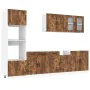 Mueble cocina Kalmar roble ahumado 7 pzas madera contrachapada by , Kitchen cabinets - Ref: Foro24-3314736, Price: 622,24 €, ...