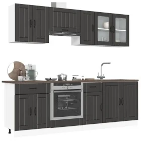 Mueble de cocina Kalmar negra 8 piezas madera contrachapada de , Armarios de cocina - Ref: Foro24-3314832, Precio: 534,54 €, ...