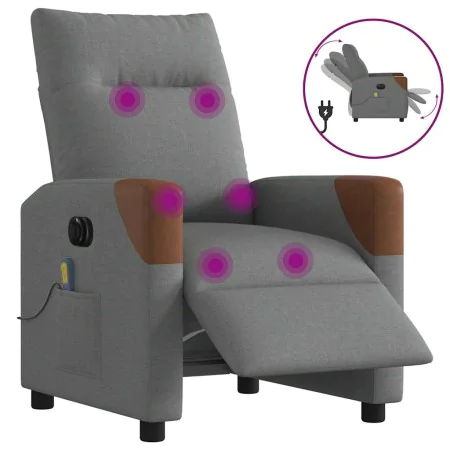Sillón reclinable de masaje eléctrico tela gris oscuro by , Armchairs - Ref: Foro24-3323999, Price: 257,15 €, Discount: %