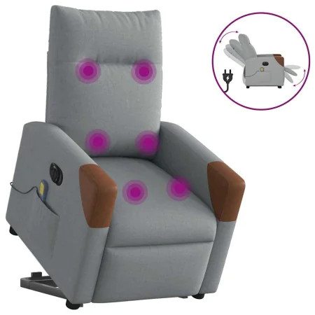 Sillón de masaje eléctrico reclinable elevable tela gris claro by , Armchairs - Ref: Foro24-3324030, Price: 339,78 €, Discoun...