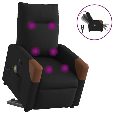 Sillón de masaje eléctrico reclinable elevable tela negro von , Sessel - Ref: Foro24-3324032, Preis: 340,23 €, Rabatt: %