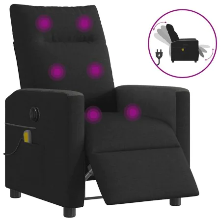 Sillón reclinable de masaje eléctrico tela negro by , Armchairs - Ref: Foro24-3324047, Price: 256,42 €, Discount: %