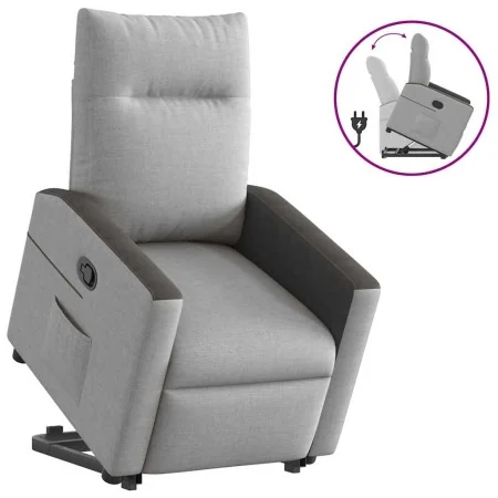 Sillón reclinable elevable de tela gris nube by , Armchairs - Ref: Foro24-3324051, Price: 274,84 €, Discount: %